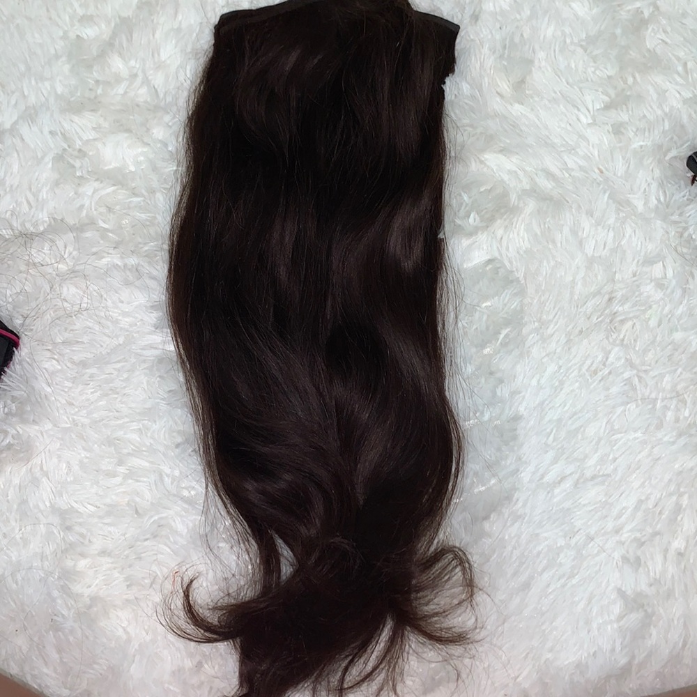 Bellami 20in clip in hair extensions in dark brown